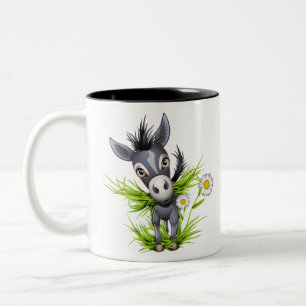 Caneca De Café Em Dois Tons Pequeno burro de cinza