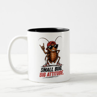 Caneca De Café Em Dois Tons Pequeno Inseto. Grande Atitude. | Desenho Animado