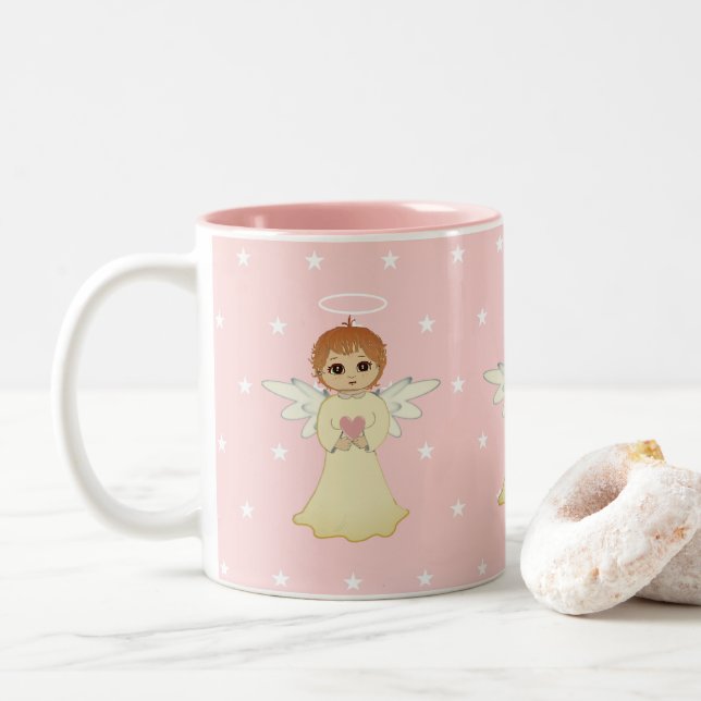 Caneca De Café Em Dois Tons Pequenos Ângulos Doce (Com Donut)