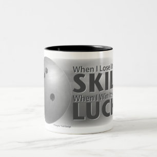 Caneca De Café Em Dois Tons Perder Skill Ganha Boliche Sorte Cinza