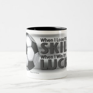Caneca De Café Em Dois Tons Perder Skill ganha Futebol com sorte