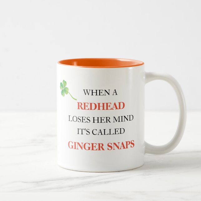 Caneca De Café Em Dois Tons Perderes Redhead Mind Ginger Snaps Shamrock Engraç (Direita)
