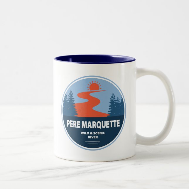 Caneca De Café Em Dois Tons Pere Marquette Wild e Scenic River (Direita)