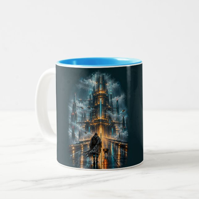Caneca De Café Em Dois Tons Peregrino do Chrome (Frente Esquerda)