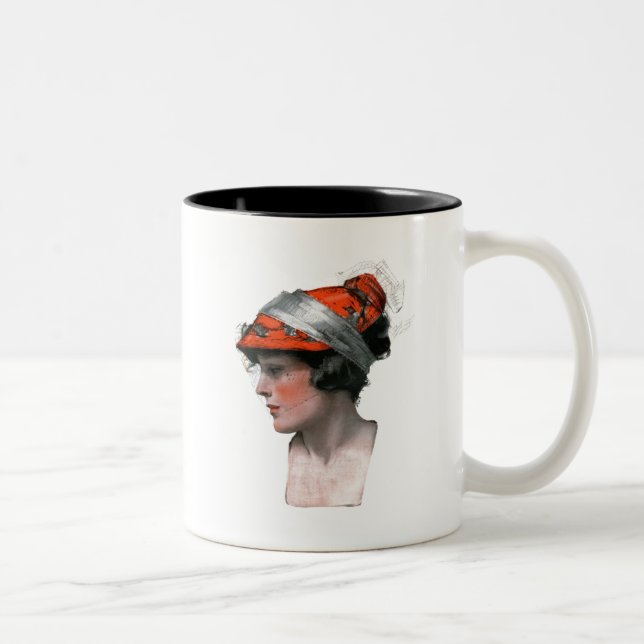 Caneca De Café Em Dois Tons Perfil da mulher (Direita)