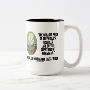 Caneca De Café Em Dois Tons perguntas dos problemas de de Montaigne Mundo da