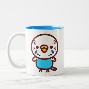 Caneca De Café Em Dois Tons Periquito australiano / Fêmea azul céu normal