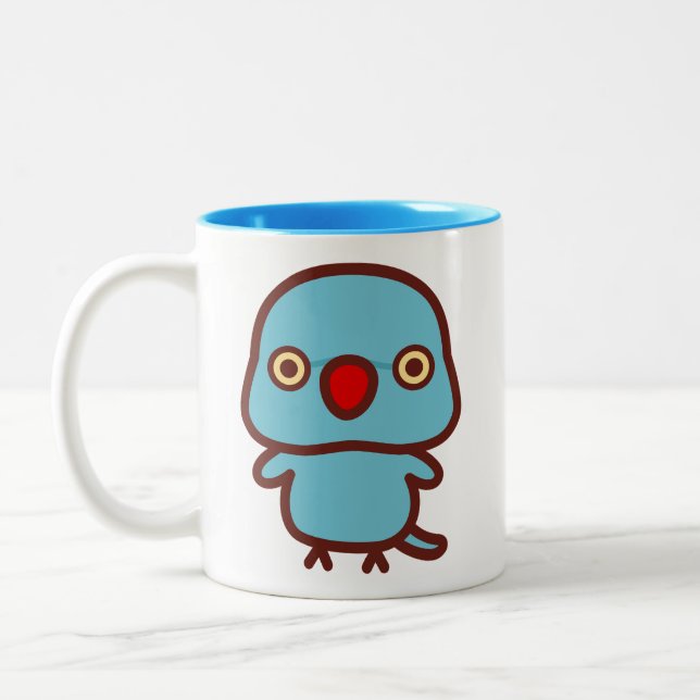 Caneca De Café Em Dois Tons Periquito-de-colar / Fêmea azul (Esquerda)