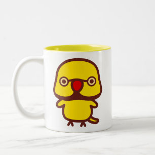 Caneca De Café Em Dois Tons Periquito-de-colar / Macho amarelo