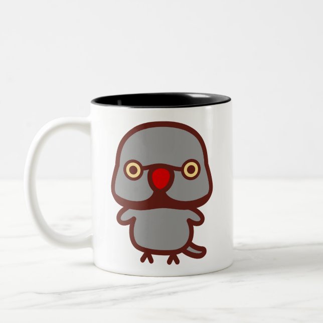 Caneca De Café Em Dois Tons Periquito-de-colar / Macho cinza (Esquerda)