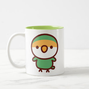 Caneca De Café Em Dois Tons Periquito-de-rosa Azul