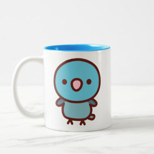 Caneca De Café Em Dois Tons Periquito-do-pacífico fêmea azul