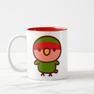 Caneca De Café Em Dois Tons Periquito-rosto-de-pêssego amarelo americano