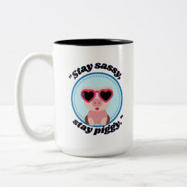 Caneca De Café Em Dois Tons permanecer atrevida citação porca