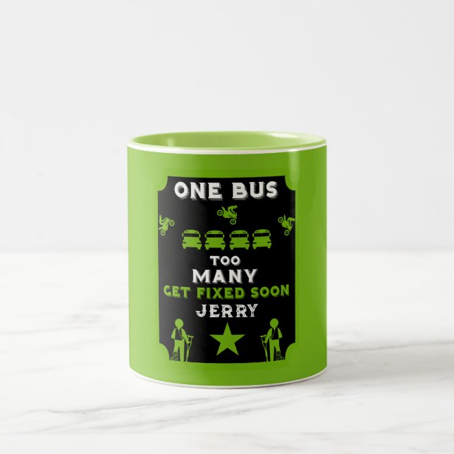 Caneca De Café Em Dois Tons Perna Quebrada Engraçada Fica Bem (Centro)