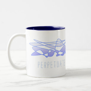 Caneca De Café Em Dois Tons "Perpetuantes positivos" Arte Azul Roxa