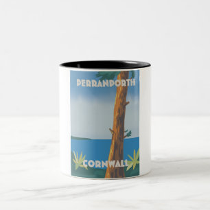 Caneca De Café Em Dois Tons Perranporth Cornwall poster de viagens
