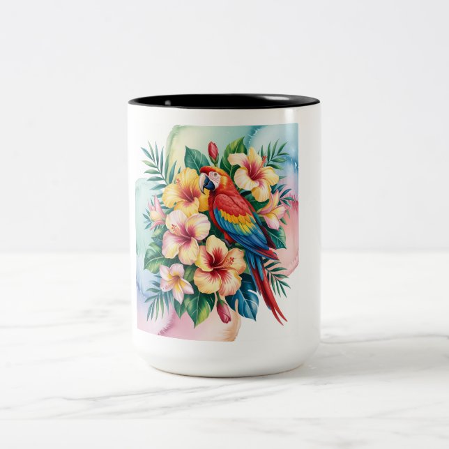 Caneca De Café Em Dois Tons Perroquet exotique (Centro)