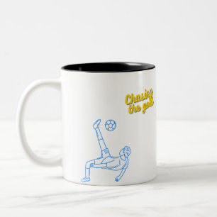 Caneca De Café Em Dois Tons Perseguindo o Objetivo Design Motivacional de Es