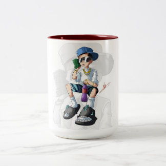 Caneca De Café Em Dois Tons Personagem Legal do Estilo de Rua do Hip Hop – Mús