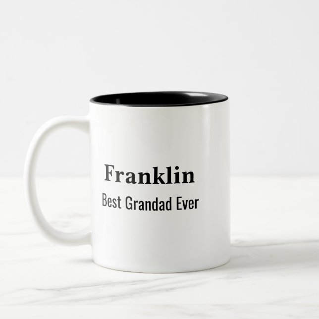 Caneca De Café Em Dois Tons Personalised Best Grandad Ever Monogrammed  (Esquerda)