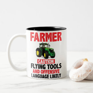 Caneca De Café Em Dois Tons Personalised FARMER 'Mug'