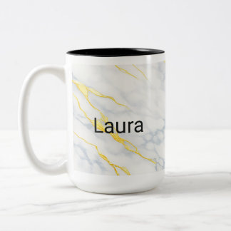 Caneca De Café Em Dois Tons Personalised Mug Gold Veining Effect Custom Mug 