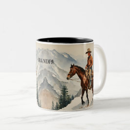 Caneca De Café Em Dois Tons Personalização de caubói ocidental