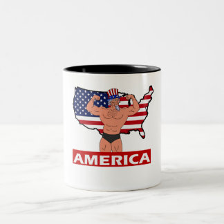 Caneca De Café Em Dois Tons 🇸 personalizada de 4 de julho de 🇺