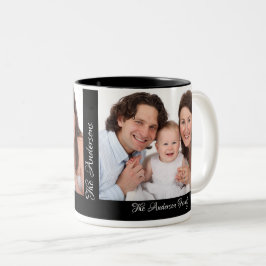 Caneca De Café Em Dois Tons Personalizadas 2 Fotos Adicionam Seu Nome Personal