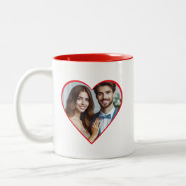 Caneca De Café Em Dois Tons Personalizado Aniversário Foto Personalizada Coraç