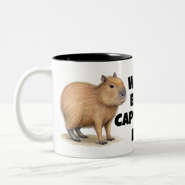 Caneca De Café Em Dois Tons Personalizado Capybara Mug (Esquerda)