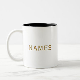 Caneca De Café Em Dois Tons Personalizado Com Sobrenome ou Apelido Neles