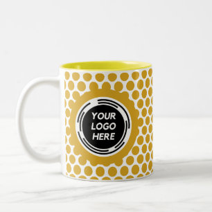 Caneca De Café Em Dois Tons Personalizado de logotipo de negócios mínimo Doura