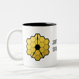 Caneca De Café Em Dois Tons Personalizado do Espelho Amarelo do Telescópio Esp
