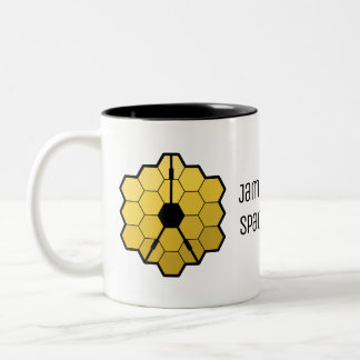 Caneca De Café Em Dois Tons Personalizado do Espelho Amarelo do Telescópio Esp