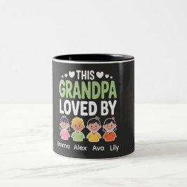 Caneca De Café Em Dois Tons Personalizado Este Avô Amado Por – Crianças Person