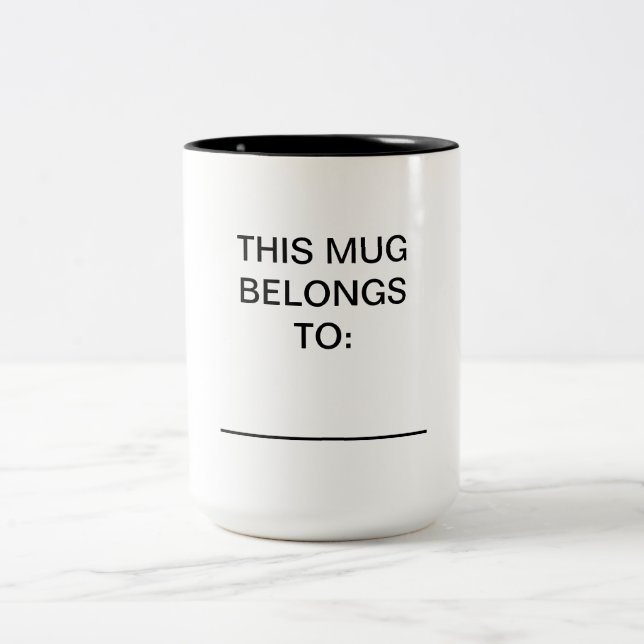 Caneca De Café Em Dois Tons Personalizado - Este Mug Pertence A (Centro)