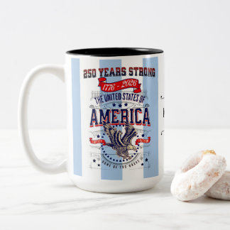Caneca De Café Em Dois Tons Personalizado Patriótico Americano Aniversário de 