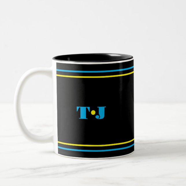 Caneca De Café Em Dois Tons Personalizado Preto  (Esquerda)