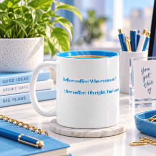 Caneca De Café Em Dois Tons Personalizado "Quem Sou Eu Mesmo?" Engraçado