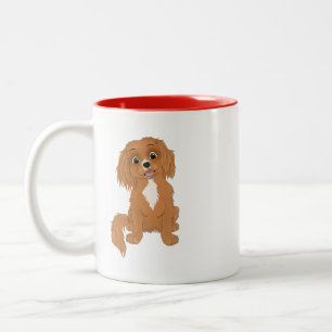 Caneca De Café Em Dois Tons Personalizado Ruby Cavalier King Charles Spaniel