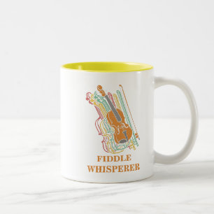 Caneca De Café Em Dois Tons Personalizador de Violino Vintage