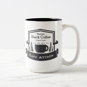 Caneca De Café Em Dois Tons Personalizar café retrô do Hipster Data Estabeleci