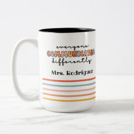 Caneca De Café Em Dois Tons Personalizar Coloração Todos Comunicam Diferenteme