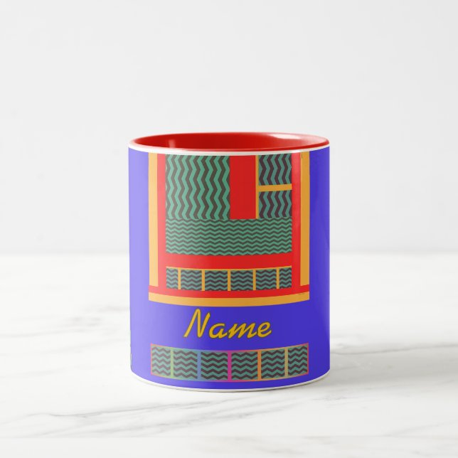 Caneca De Café Em Dois Tons Personalizar Com Um Nome Misturado Geo (Centro)