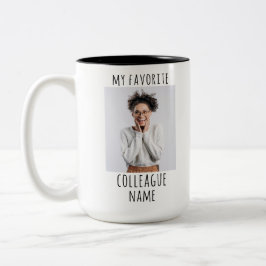 Caneca De Café Em Dois Tons Personalizar Foto e Nome Meu Colega Favorito