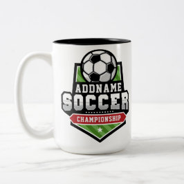 Caneca De Café Em Dois Tons Personalizar Jogador de Futebol ADD TEXT Time Univ