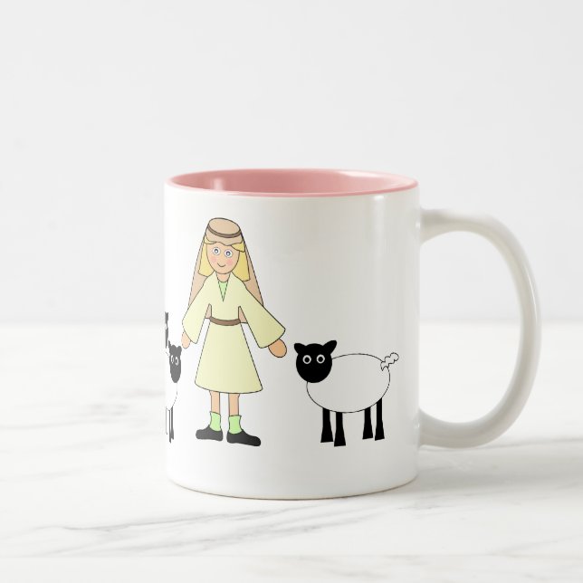 Caneca De Café Em Dois Tons Personalizar-me — Menina Pastora Nativa Infantil (Direita)