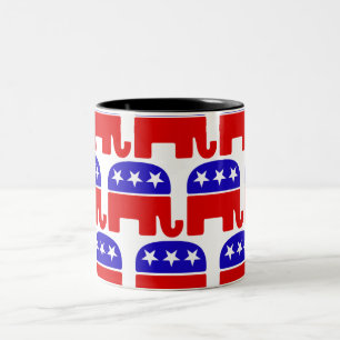 Caneca De Café Em Dois Tons Personalizar o Elefante Republicano